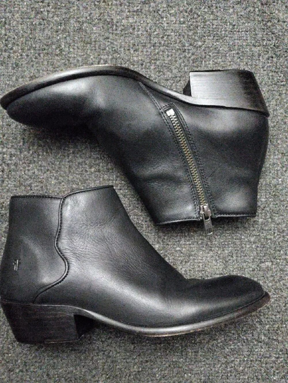 Frye Black Leather Ankle Boots